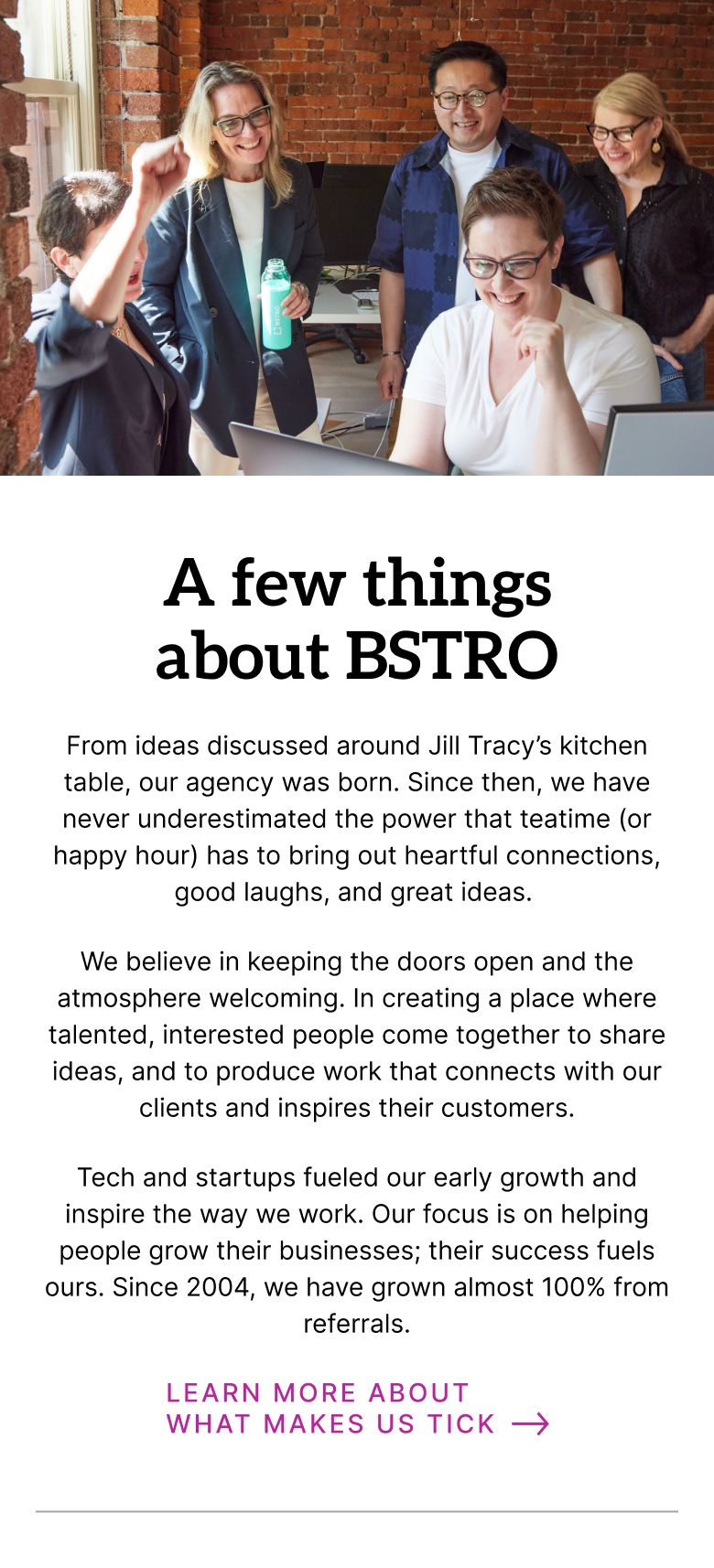BSTRO mobile version homepage