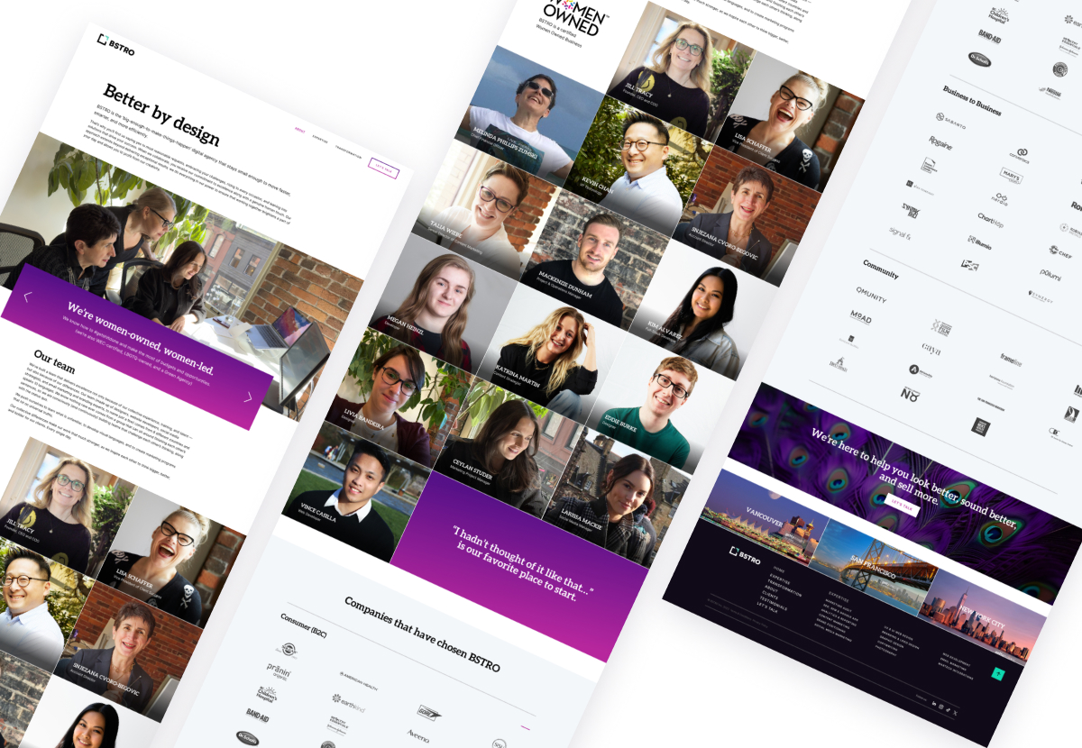 BSTRO about us page snippets