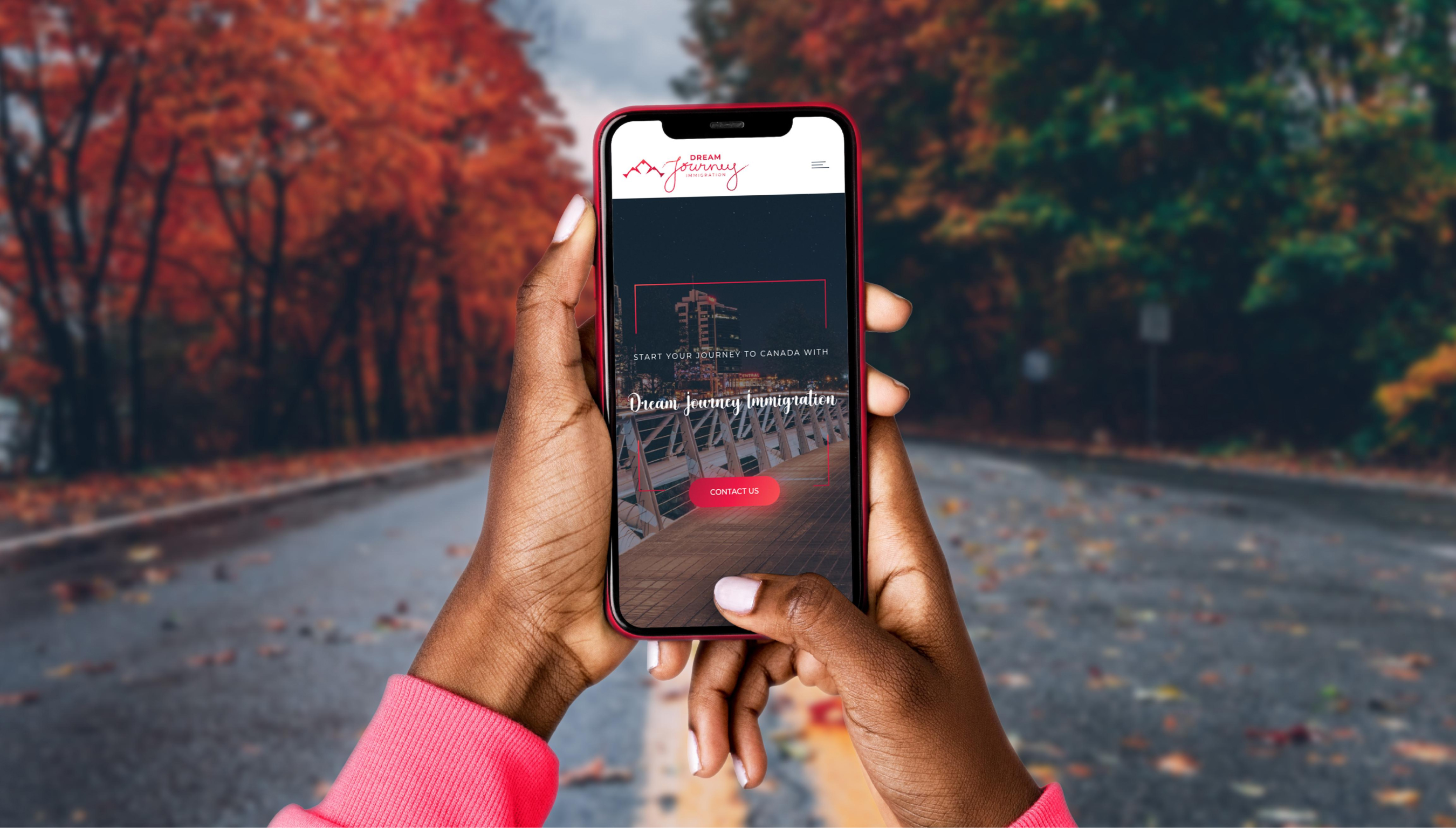 Dream Journey Immigration website mobile version