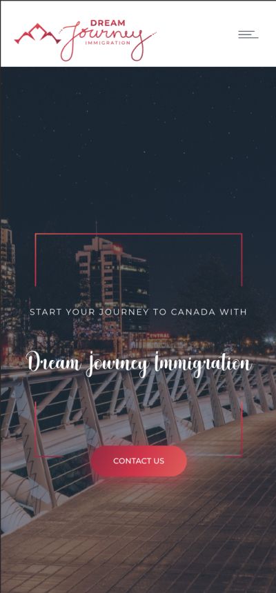 Dream Journey Immigration mobile version homepage