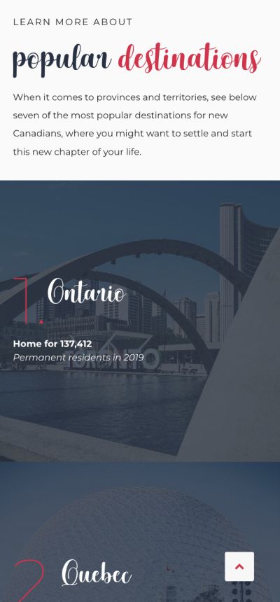 Dream Journey Immigration mobile version immigration page