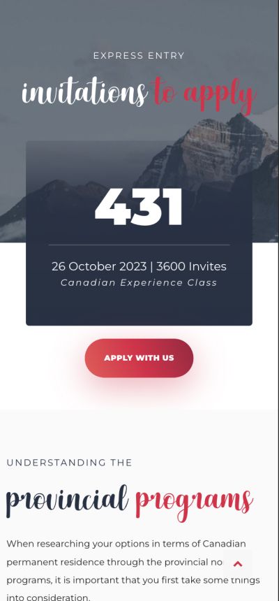 Dream Journey Immigration mobile version homepage