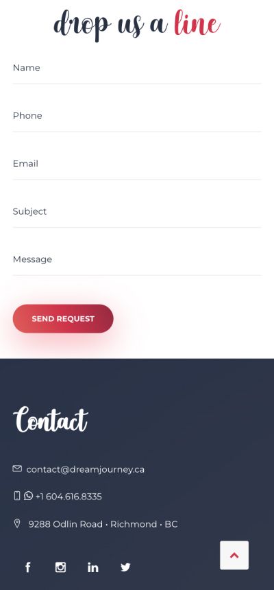 Dream Journey Immigration mobile version homepage