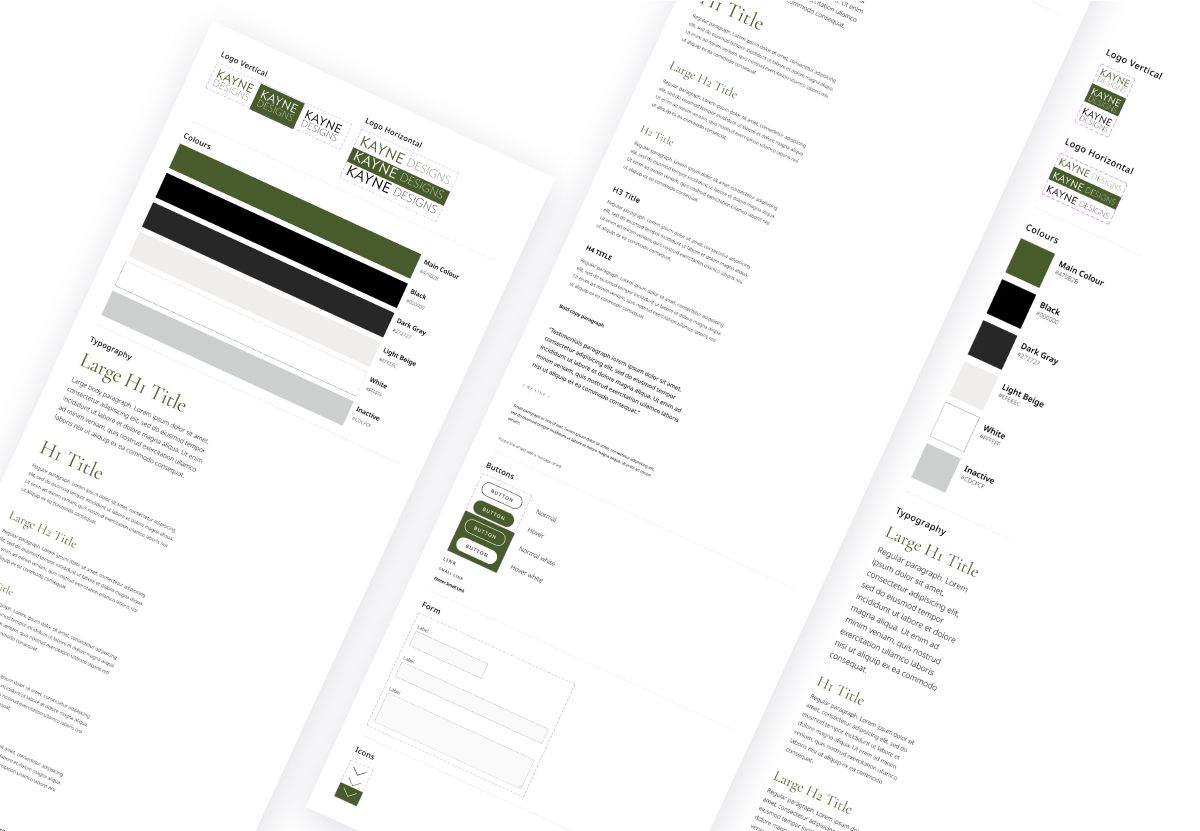 Kayne Designs design system snippets