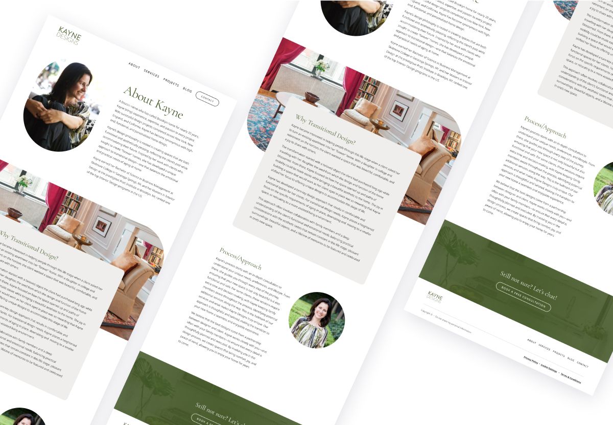 Kayne Designs about page snippets