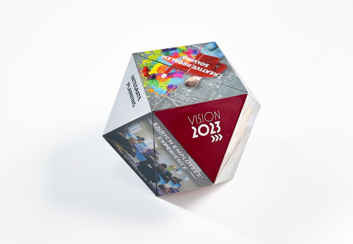 KPU cube fully opened in a hexagonon