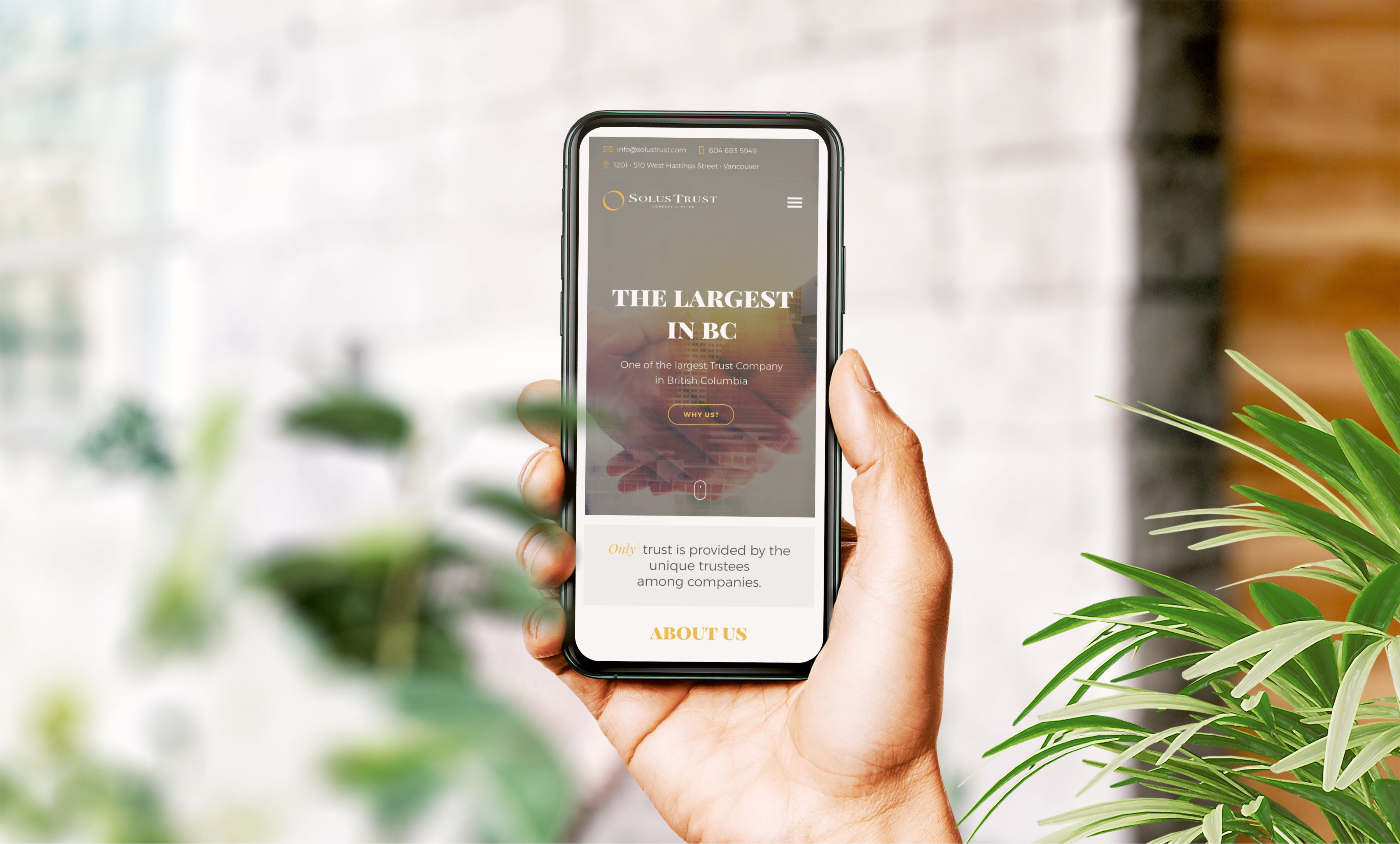 Solus Trust website mobile version