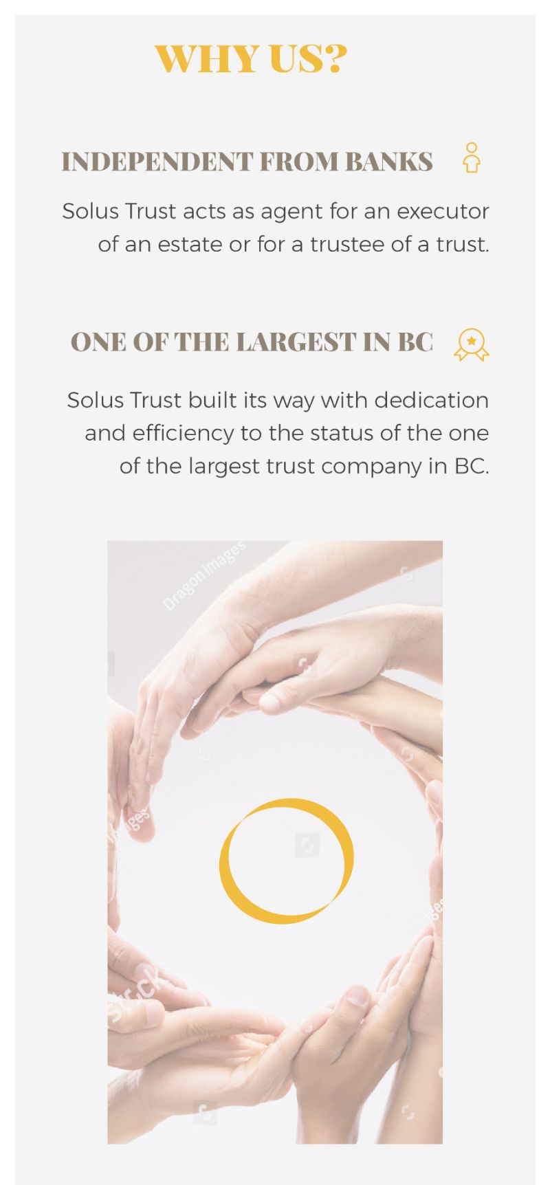 Solus Trust mobile version homepage