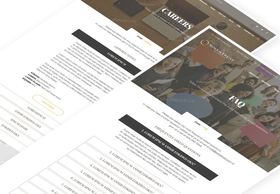 Careers and FAQs Pages